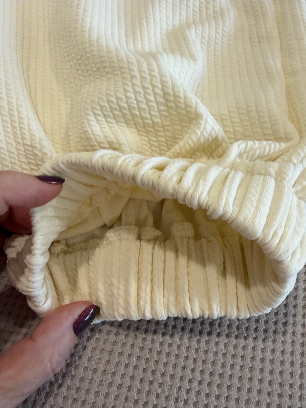 Cider Cream Ribbed Drawstring Joggers - Picture 4 of 9